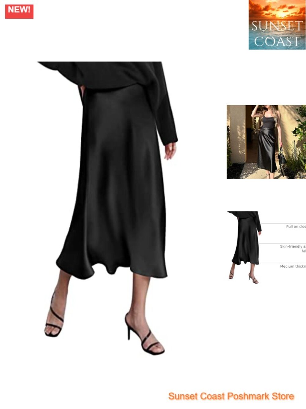 High Waist Satin Midi Skirt Pleated Women's Dance Skirt